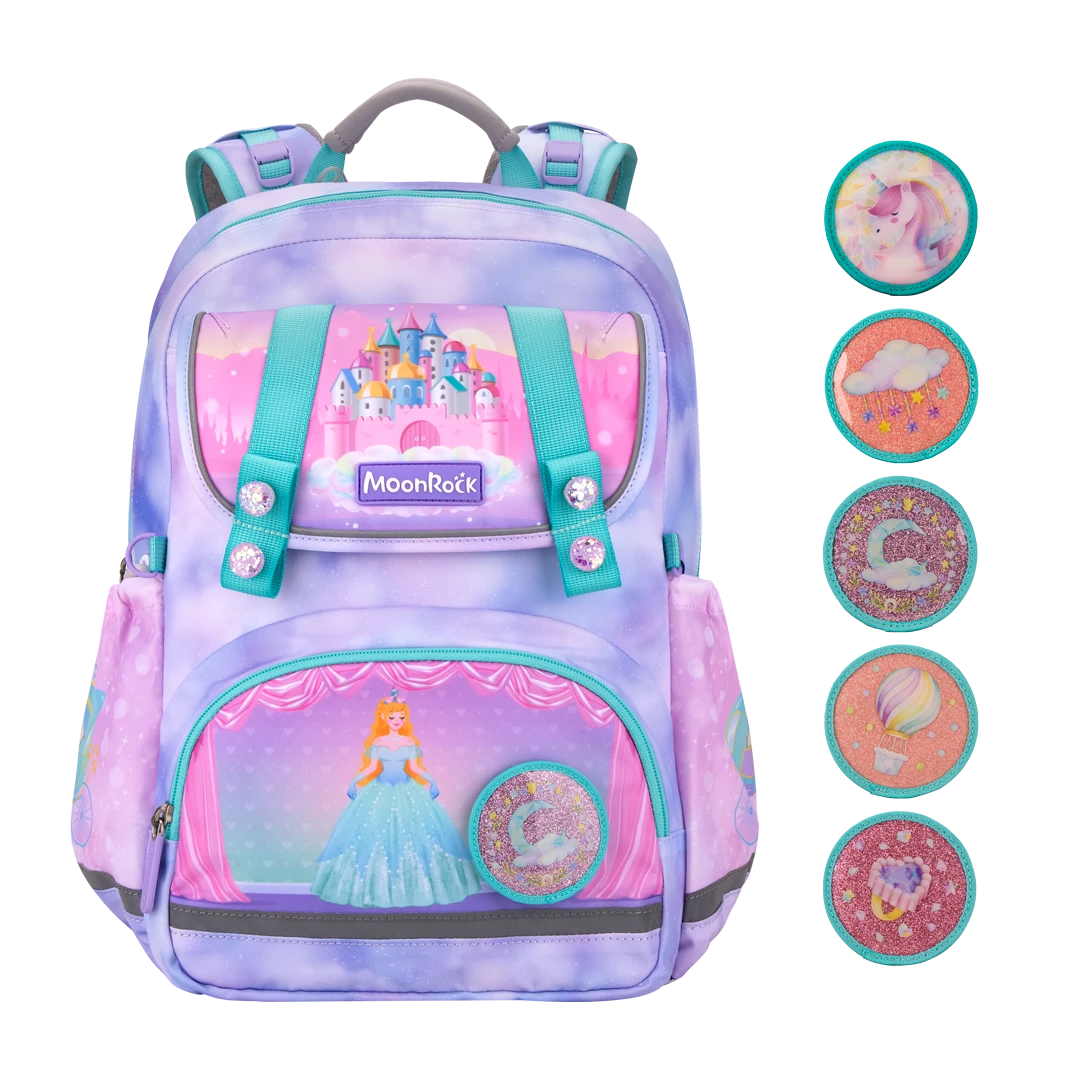 ASP101P MoonRock Ergonomic School Bag - Princess Unicorn-Light Purple